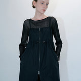 Glittering sheer knit black