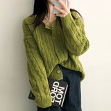 Lammy Round Twisted Knitted Cardigan