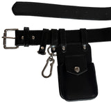 シニカルレザーキーチェーンミニポケットベルト (Black)