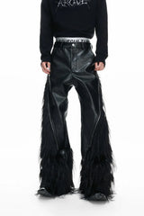 Faux Fur Croc Zip Pants