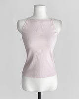 aber ribbed boat neck sleeveless top