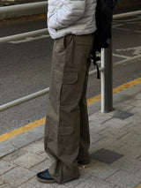 Cotton double cargo pants