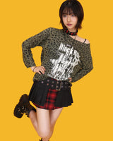 cross stud leather choker (2color)