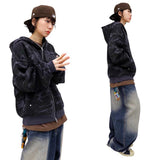 Vintage Two-Way Camo Hood Zip-Up