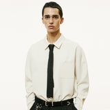 2way open collar drapery shirt ivory