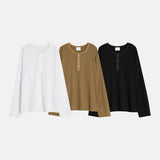 YM ルッセルヘンリーネックTシャツ (3 カラーズ)