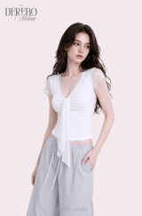 ヘイリー レース ホワイト ショートスリーブ Tシャツ