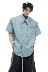 ダブルブレステッドシャツTシャツ