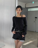 Pocket Point Black Denim Shorts