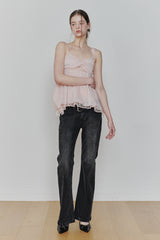 ROSE SHIRRING TOP pink