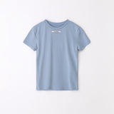 Slim label half tee Skyblue