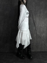 uncut lace skirt (2color)