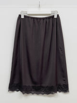 Lace Satin Midi Skirt