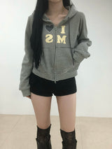 Heart Dot Stripe Hoodie Zip-up