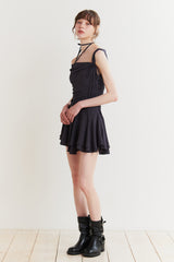 LILY FRILL DRESS charcoal