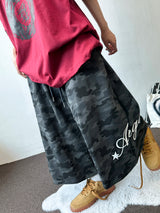 Archien Camo Print & Embroidery Bermuda Shorts 2color