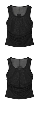 [mnem] メッシュレイヤータンク (black)