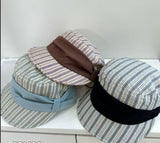 Sky Stripe Linen Octagonal Cap