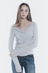 ソフトドレープオフショルダートップ light grey