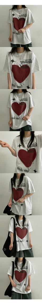 シートハートショートスリーブtシャツ