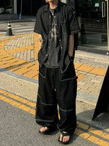 Stitch Dig Snap Wide Pants 2C