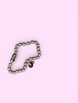"J"ダークピーチクラッシュカスタムネックレス*金属アレルギー対応
