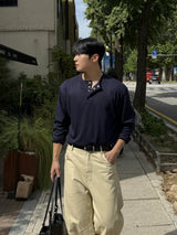 Deli henry-neck long sleeve t-shirt