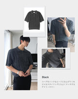 ASCLO ミックスカラーアンティーク半袖ニット(3color)