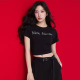 NICOLE ピンタッククロップtシャツ