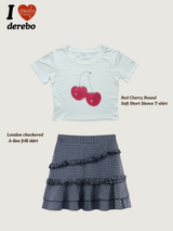 Red Cherry Round Soft Short Sleeve T-shirt