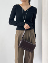 Lucen Strap Pintuck Semi-Wide Slacks Pants