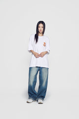 24FW HOSHI X ADLV TIGER FIGURE SHORT SLEEVE T-SHIRT WHITE