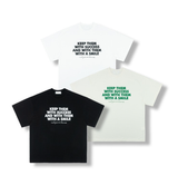 ナンバーキプデニムレタリングベーシックオーバーフィット半袖Tシャツ