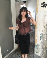 Frill shirring blouse