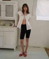 Rib biker leggings_black