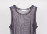 PEARL MESH SHIRRING TOP