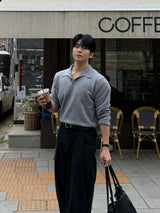 Modal open collar knitwear