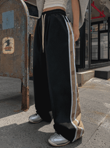 Half Camo Color Matching Line Training Pants