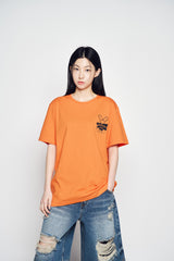 25SS ニュースペーパーラビットショートスリーブTシャツ オレンジ
