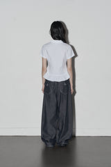 ピンタックブラウス (white)