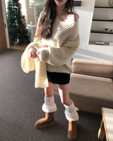 シエルVネックハチニットマフラーセット