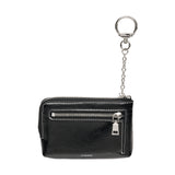 Daisy Keyring Coin Zipper Card Wallet Pouch Black