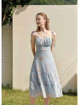 Daphne flower dress Sky Blue