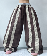 TRACK NYLON UNIQUE BALLOON PANTS💚🩶🖤🤎 - 4 COLORS