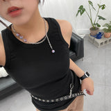 Red Wet Ball Chain Necklace