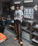 Grunge ナッシングプリンティング半袖Tシャツ