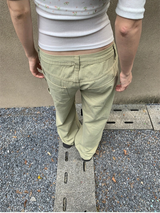 khaki cotton jeans wide casual pants