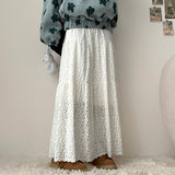Foram Thick Lace Banding Long Skirt
