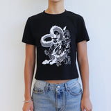 DRAGON  Crop T-Shirt (BLACK)