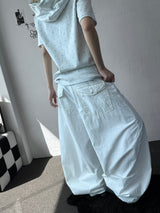 Jepeni Dot Back Detail Balloon Cotton Pants 3color